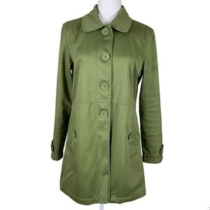Max Studio Green Silk/Cotton Blend Coat